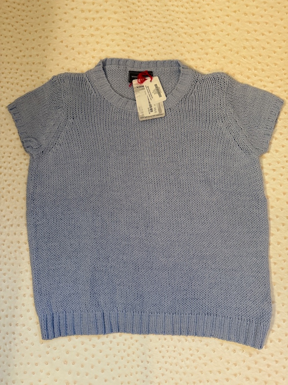 NEW WOODEN SHIPS women's perfect tee cotton sweater in blue wisp